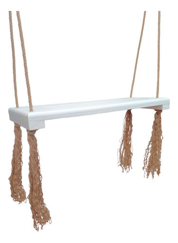 OKIS DESIGN Nordic Wooden Hammock with Long Jute Ropes and Hooks 0