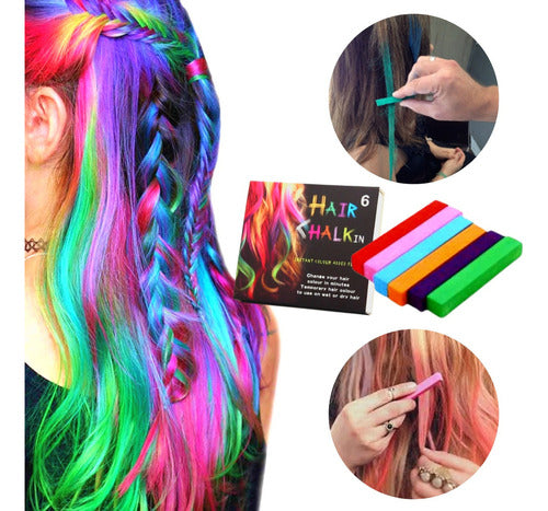 Hair Chalk In Temporary Hair Color Chalks x 6 1