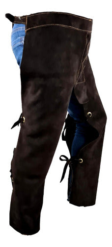 Leather Leg Guard-Chaps Straight with Brass Eyelet (74905) 3