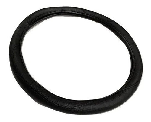 ML Premium Black Leather Steering Wheel Cover for Car 37 / 39cm 1