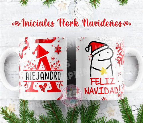 Imprimi Kits Plantillas Tazas Navidad Flork Alfabeto Diseño Sublimar 1