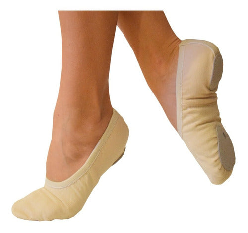 NewDancewear Zapatilla Media Punta Elastizada Badana Gabardina/Lona Danza 3