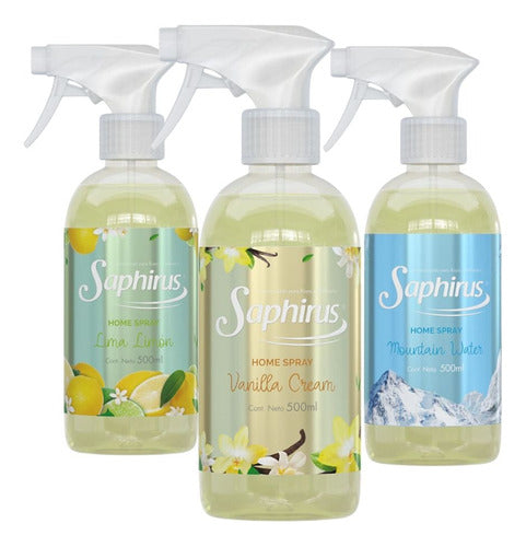 6 Saphirus Home Spray Air Freshener for Clothes and Spaces 500ml 3c 1