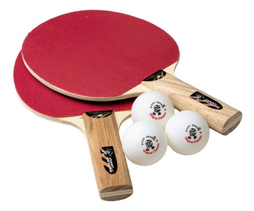 Giant Dragon Set Ping Pong 2 Paletas + 3 Pelotas Tenis De Mesa 1