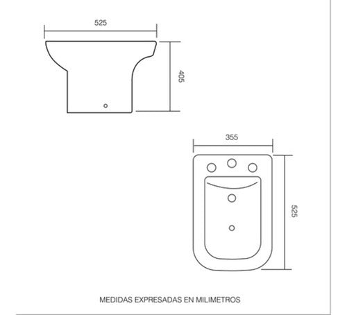 Bidet 1 or 3 Hole Prunus Arista White Porcelain 1