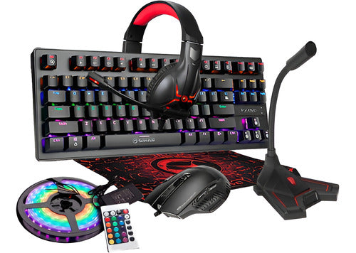 Marvo Gamer Combo Mechanical Keyboard RGB Strip Headset MEM 25 0