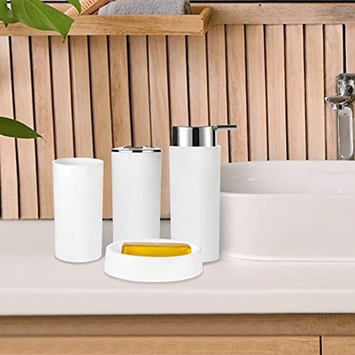 Imucci White Juego De Accesorios De Baño De 8 Piezas - Con B 1