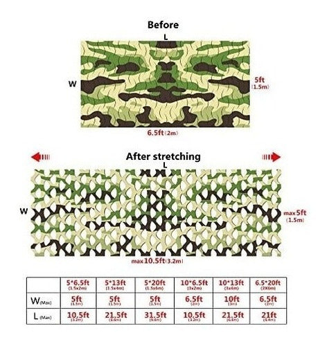 Red De Camuflaje Para Camping Caza Decoracion 1.5x6m 2
