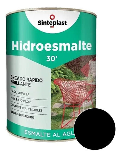 Sinteplast Recuplast Hidroesmalte Negro Al Agua 1lts 2