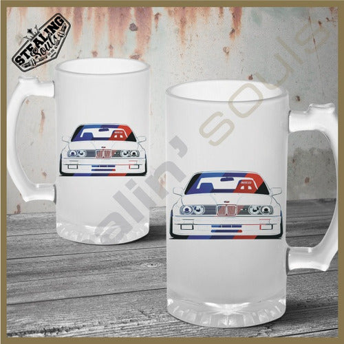 Frosted Glass Beer Mug - BMW #0349 | E30 E21 E36 M3 Alpina 0