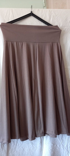 Generic Long Modal Skirt in Mink Color with Elastic Waist T.2/T.S 6