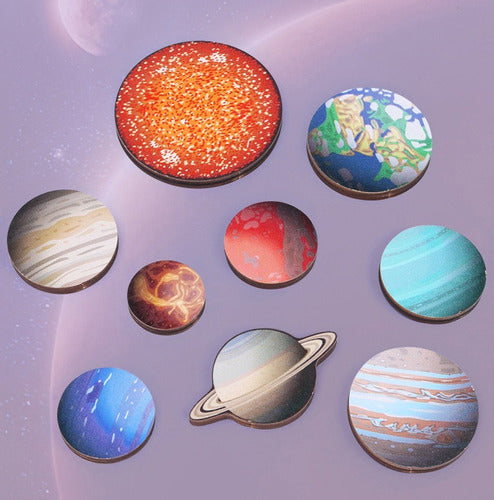 Wooden Planets Puzzle Educational Toy 5