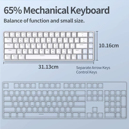 Tmkb 60 Por Ciento Gaming Keyboard Led Retroiluminado Ultra- 2