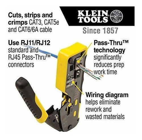 Crimpeadora Para Cable De Datos Rj11 Rj12 St Y Rj45 Pass-thr 1