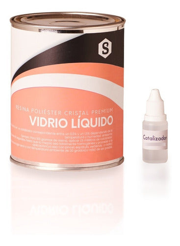 Vidrio Liquido Resina Cristal Premium+catalizador 0