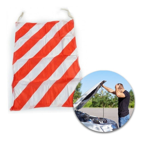 CD White-Red Striped Danger Flag 40x60cm with Securing Tape 0