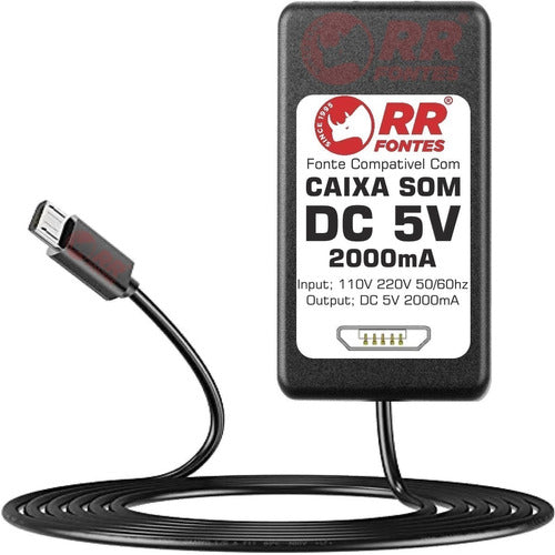 Fonte Carregador Dc 5v Para Caixa Multilaser Sp-339 Bazooka 0