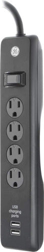 Ge 13478 Surge Protector 4 Outlet 450j 3 Cord 2usb 1