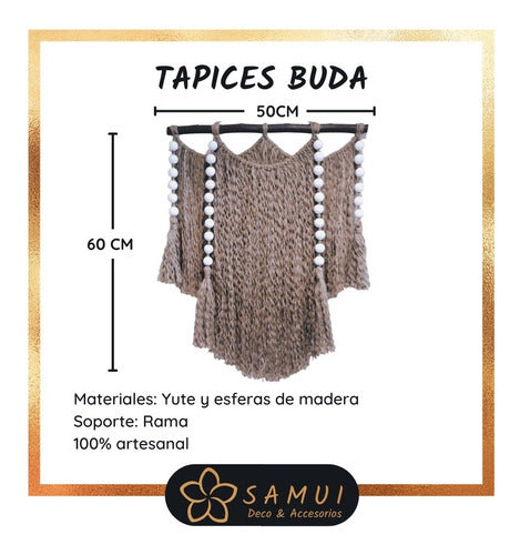 Samui Deco & Accesorios Tapiz Buda - Macramé En Yute - Wall Hanging - Deco Boho 1