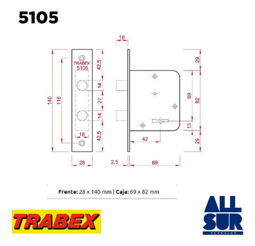 Trabex 5105 Outdoor Security Lock with 6 Combinations 1