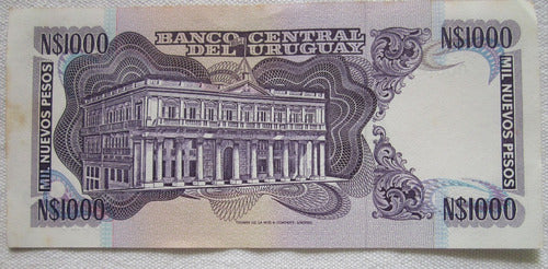 Billete Uruguay 1000 Nuevos Pesos Bajo Nro De Serie 0000010 1