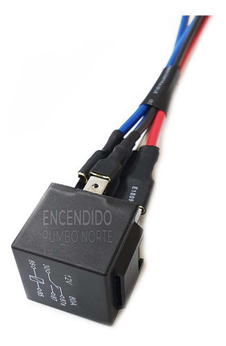 ERN Relay Universal 5 Term 12V 80 Amp. Pata Ancha Con Ficha 2