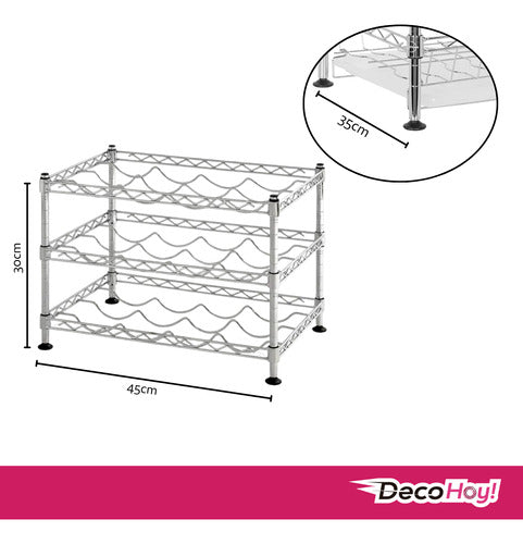 Cava Vinoteca De Mesa Vinos 12 Botellas 3 Niveles 45x35cm Ct 2