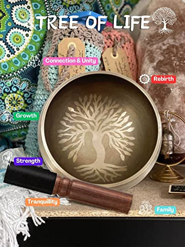 Monahito Tibetan Singing Bowl - Tree Of Life 8.4cm 1