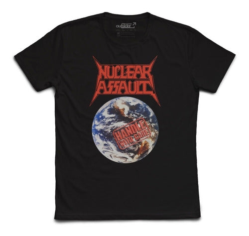 Nuclear Assault Handle With Care T-shirt by Outsider Store 0