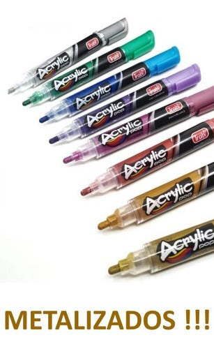 Trabi Acrylic Pop Metallic Markers X8 1