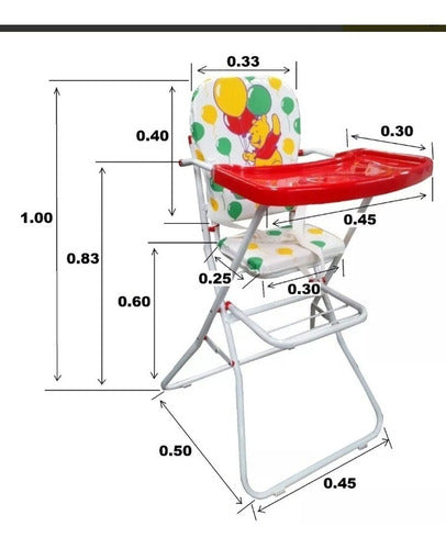 Folding High Chair with Tray and Cup Holder, Free Shipping 0