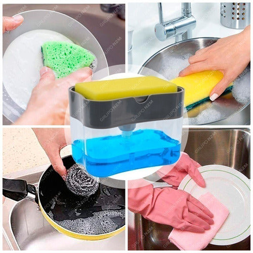 Detergent Dispenser Sponge Holder for Kitchen 4