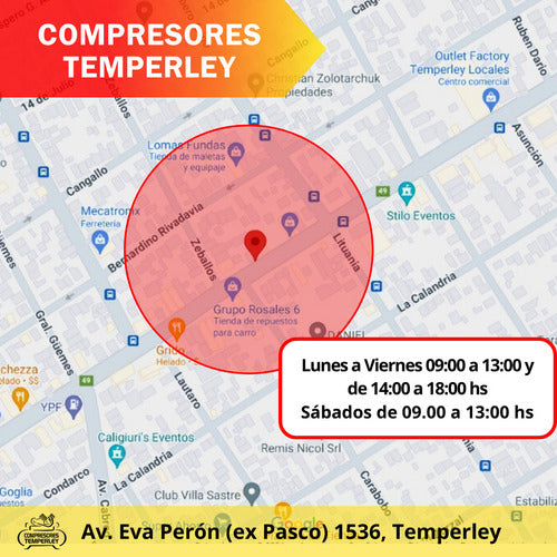 COMPRESORES TEMPERLEY Kit Repuestos Compresor Libre De Aceite LC 2550A 5