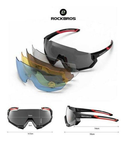 RockBros Lentes Running Polarizados Ciclismo 5 Micas Intercambiables 2