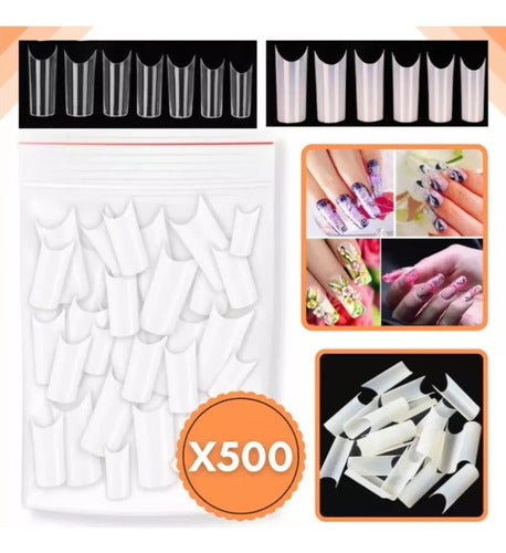 Fashion Curvatura C Crystal Tips 500 Units Sculpted Nails 0