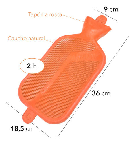 Atucha Hot Water Bottle 2000cc / 2 Liters / Screw Cap 1