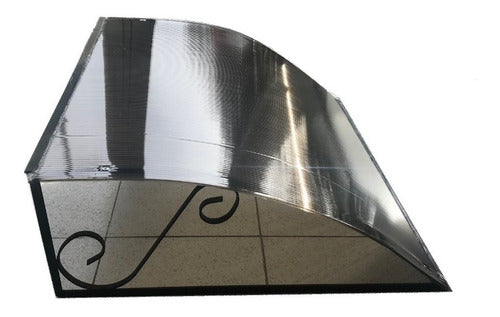 Tecnocril Curved Polycarbonate Awning for Doors Windows 100 cm Wide 0