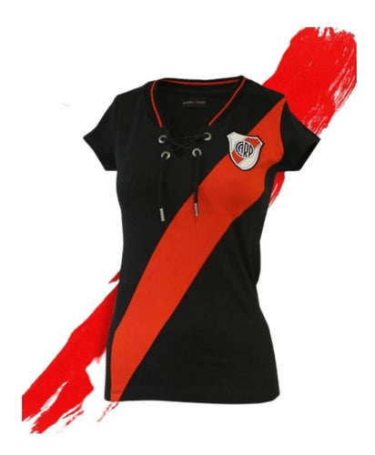 River Plate Women's Vintage Retro Shirt with Laces 2