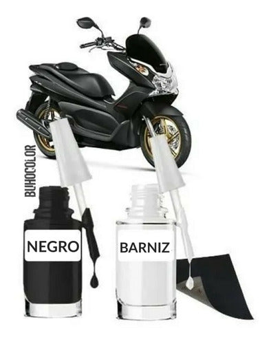 Kit Restaurador De Rayones Chapa Negro + Barniz + Pincel 5