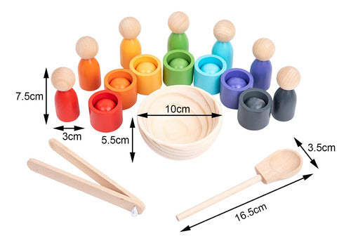 Bolas Para Bebês Em Copos Brinquedo Montessori 7 Cores 1