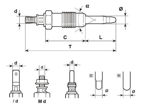 Hescher Preheating Plugs for Nissan Pick Up D SD22 2