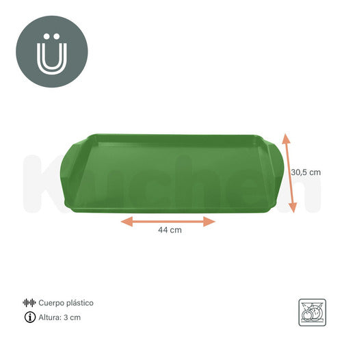 Deses Plast Set X5 Rectangular Plastic Tray 44 Cm 1