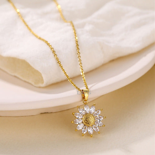 LCS Sunflower Necklace 18K Gold Plated + Gift Box 3