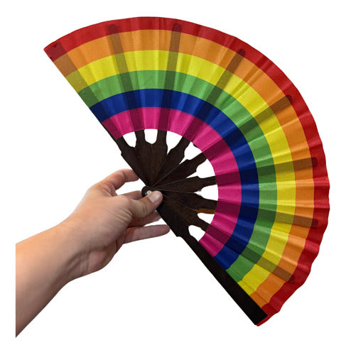 Rainbow Wooden Fan 0