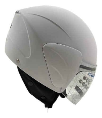 Rush Jet 05 Matte White Helmet with Visor 1