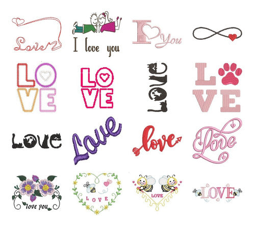 64 Designs Embroidery Machine Templates Love/Amor 0