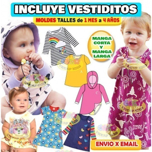 Moldes Y Patrones De Ropa Para Bebés Bodys Enteritos Campera 5