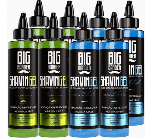 Kit Shaving Gel Barbear Bisnaga Big Barber Fardo 8 Unidades 0