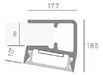 Aluminum Profile PV8 for Glass Shelf and LED Strips x 1m 4