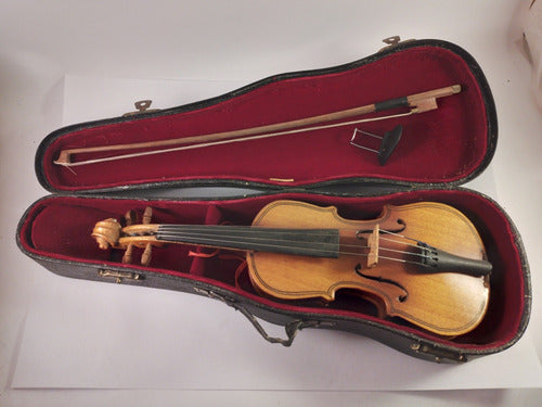 Antiguo Violín En Miniatura Juguete A Escala En Madera Raro 0